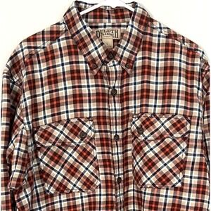 Duluth Trading Co Shirt Mens Large Plaid Button Up Flannel Western Cotton Blend‎